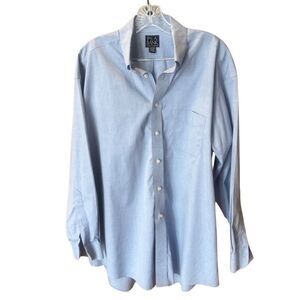 Jos A Bank Travelers Collection Long Sleeve Button Down Shirt Blue 16 1/2